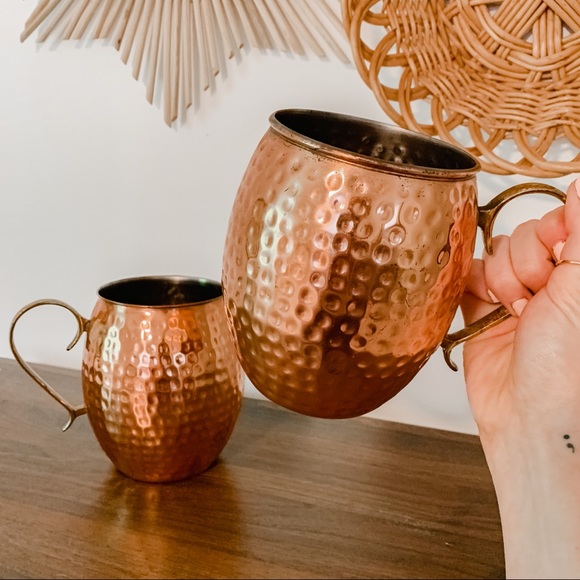 Pair of Vintage Copper Oversized Mule Pitcher Mugs